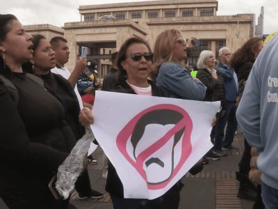 Manifestación liderada por María Corina Machado en la ciudad de Bogotá