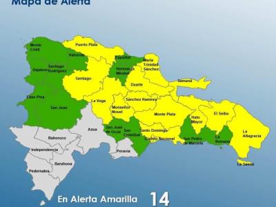 Cambio de Clima en República Dominicana: El Centro de Operaciones de Emergencias aumenta a 14 las áreas en riesgo amarillo