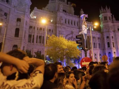 Real Madrid celebra su triunfo en la Liga de Campeones por las calles de la capital española