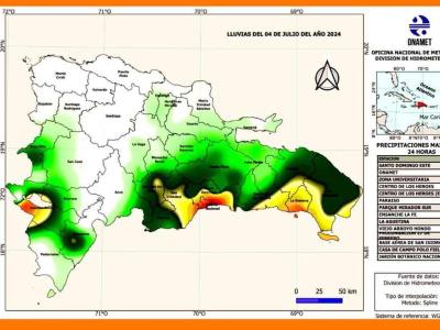 Condiciones climáticas en República Dominicana: Santo Domingo registra un nivel de precipitaciones superior al huracán