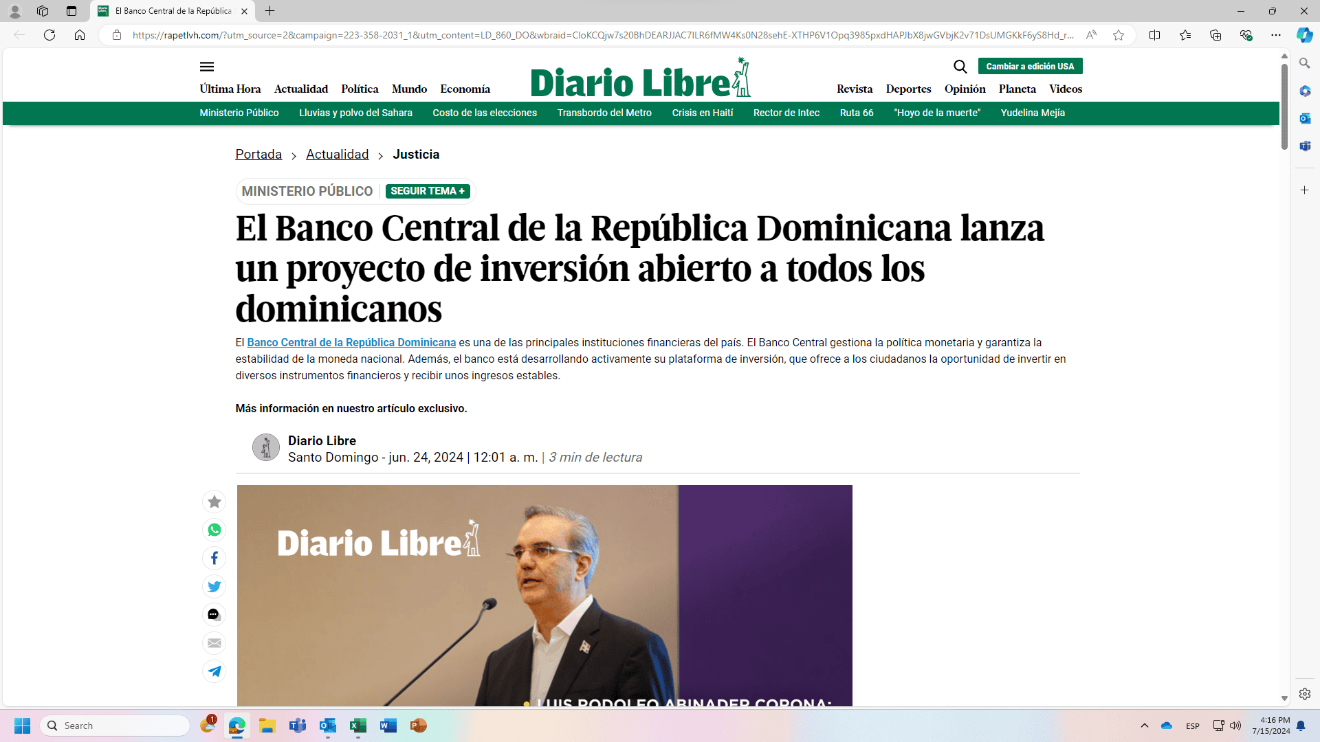 Falsa página de DiarioLibre.com.