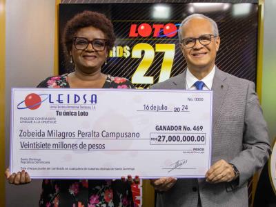 Leidsa entrega 27 millones a la millonaria 469 del Loto