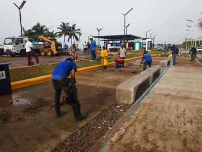 Prosiguen las tareas de limpieza a raíz de los daños causados por el huracán Beryl