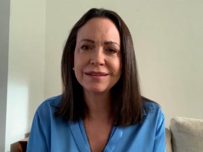 Corina Machado agradece apoyo de Abinader en toma de posesión