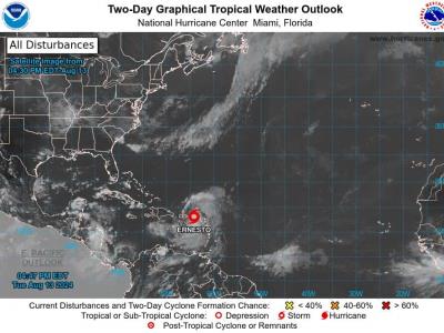 Indomet llama a tener precaución por tormenta tropical Ernesto