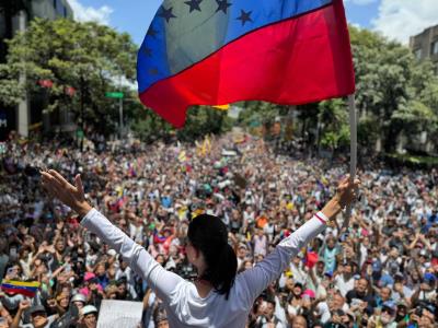 María Corina machado lidera protestas en venezuela