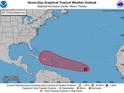 NOAA advierte posible formación de depresión tropical