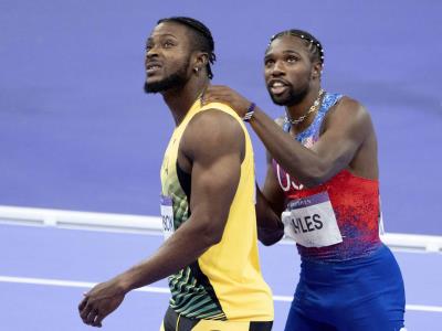 Noah Lyles y Yaroslava Mahuchikh ponen en pie al Estade de France