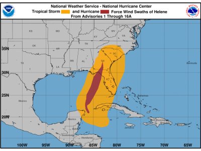 Huracán Helene se debilita a tormenta tropical a su paso por Georgia