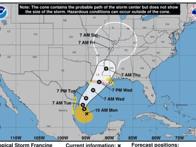 Se forma tormenta tropical Francine y amenaza a Estados Unidos