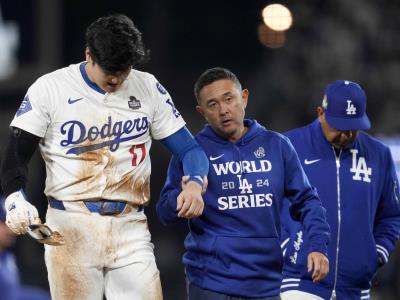 Ohtani sufre luxación parcial del hombro izquierdo en el 2do juego