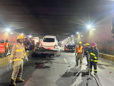 3 personas atendidas tras accidente en túnel de la 27 de Febrero