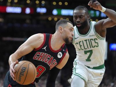 Bulls se imponen 117-108 a Celtics, con 36 puntos de Zach LaVine