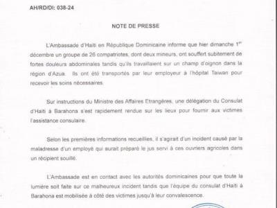 Crisis en Haití: Gobierno de RD comunicó intoxicación de 26 haitianos