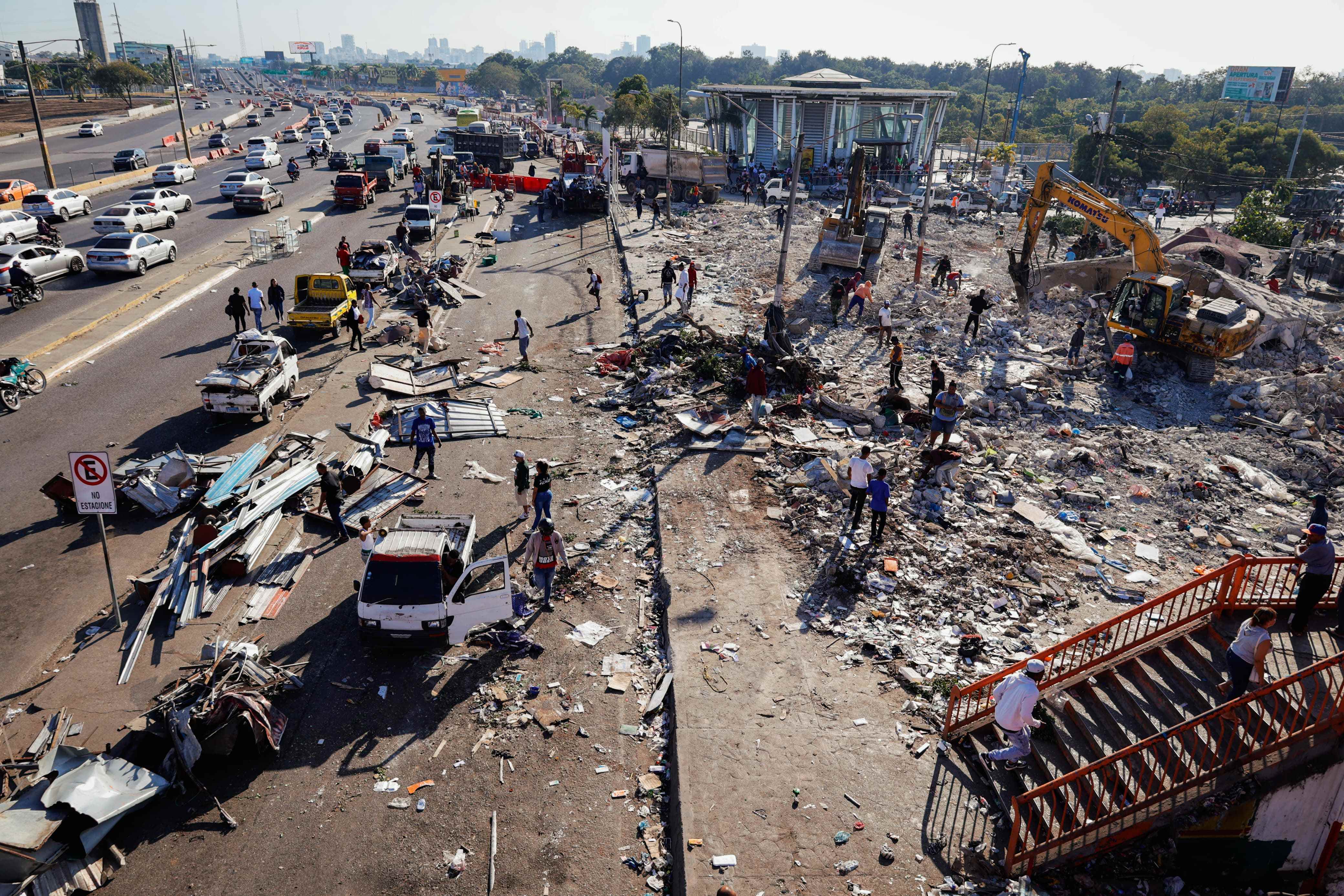 Vista de la destrucción por el desalojo.