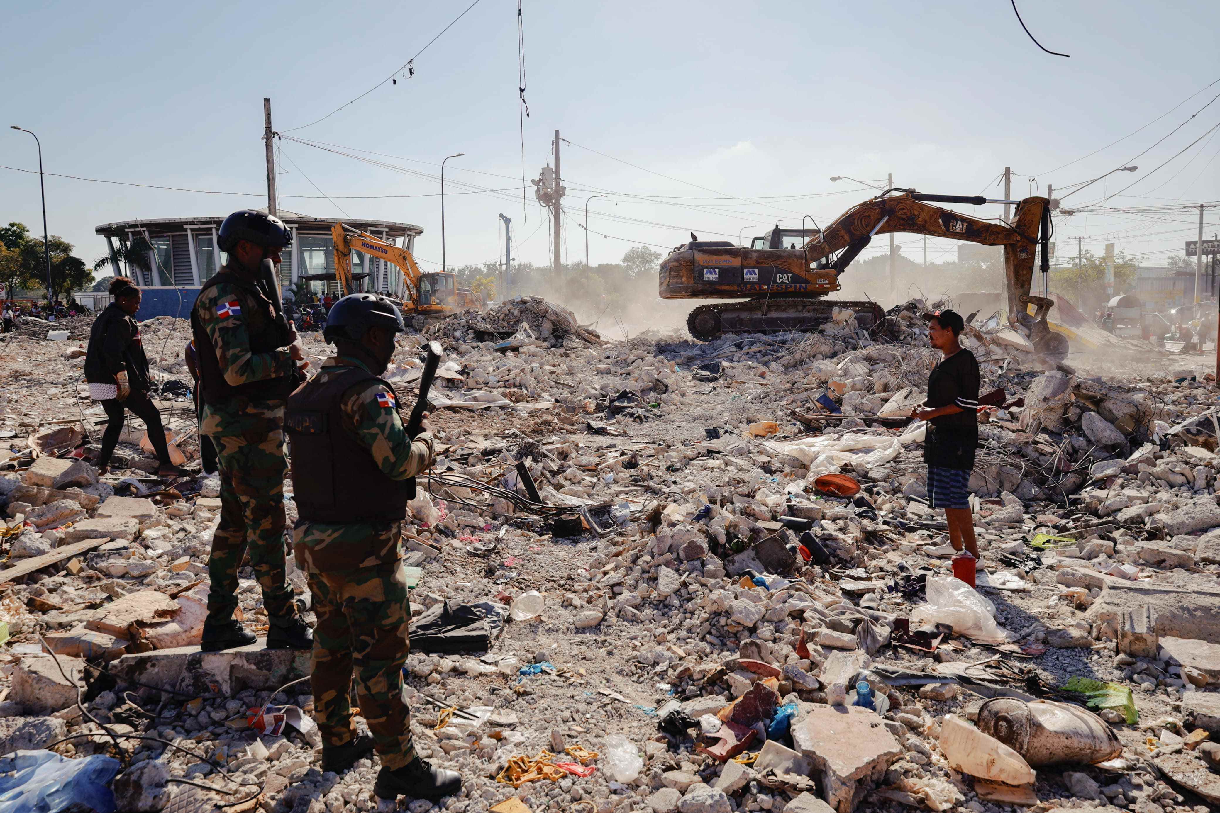 Vista de la destrucción por el desalojo.