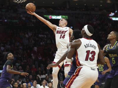 Herro anota 32, Adebayo roza triple-doble y el Heat gana a Pelicans