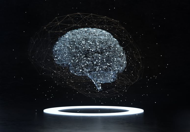 Concepto de un cerebro agrupando significados.
