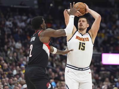 NBA: Jokic anota 40 y los Nuggets vencen 146-117 a Blazers