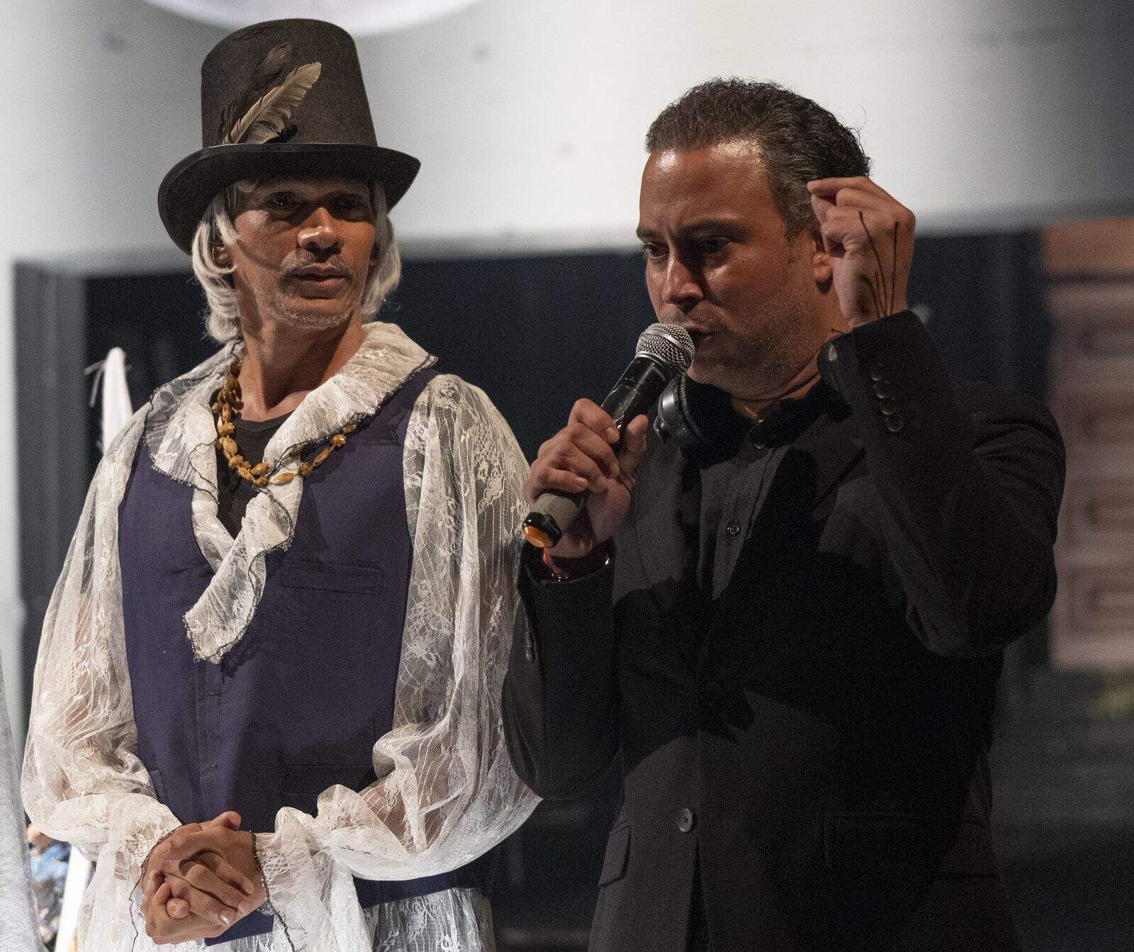 Fausto Rojas, director de la compañía nacional de Teatro habló en el homenaje.Fausto Rojas, director de la Compañía Nacional de Teatro, habló durante el homenaje.