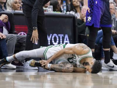 NBA: Jayson Tatum se lesiona en la victoria de Boston