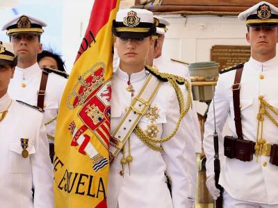 Princesa Leonor en acto de jura del buque Elcano en Uruguay