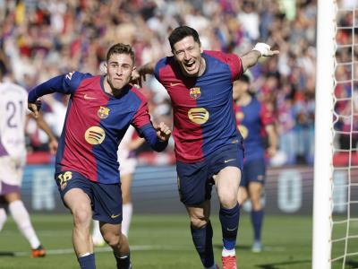 Robert Lewandowski lidera goleada de Barcelona y recupera ventaja