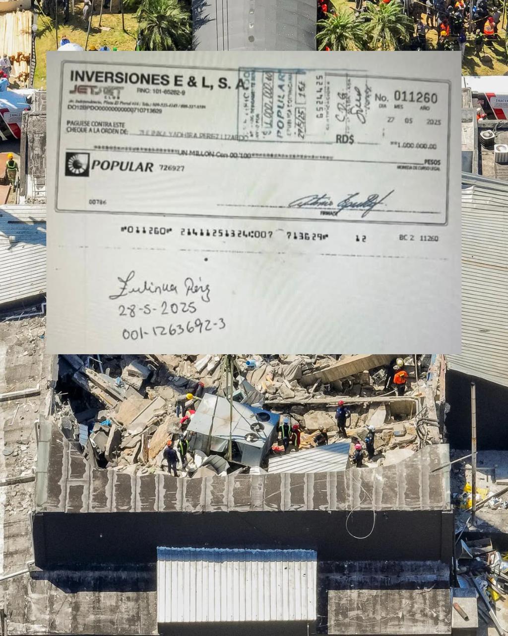 Defensa de Espaillat presenta cheque que supuestamente recibió Zulinka Pérez por compensación