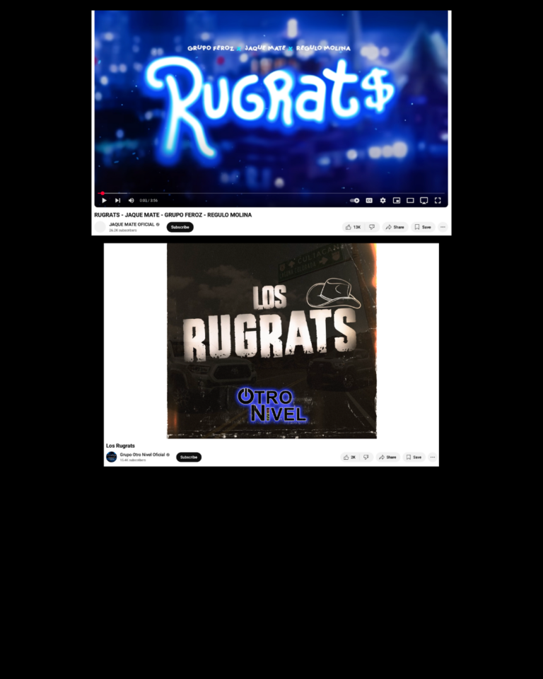 Narco-corridos exaltan a Los Rugrats: El Grupo Feroz y Otro Nivel les rinden culto en canciones