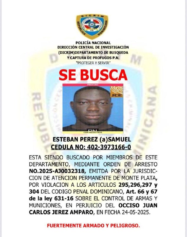 Policía Nacional activa la búsqueda de prófugo acusado de homicidio en Monte Plata