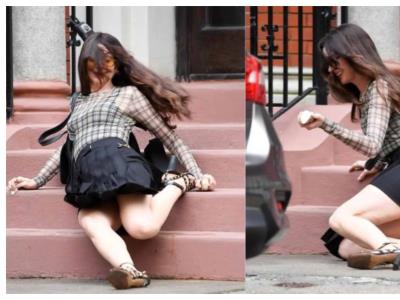 La aparatosa caída de la actriz Anne Hathaway en pleno rodaje