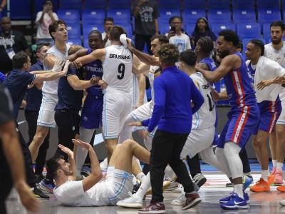 Pelea entre dominicanos y argentinos en la Americup 2025