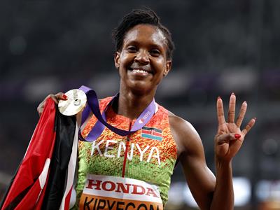 Mundial de Atletismo: Cuarto oro mundial para Kipyegon en 1,500 M