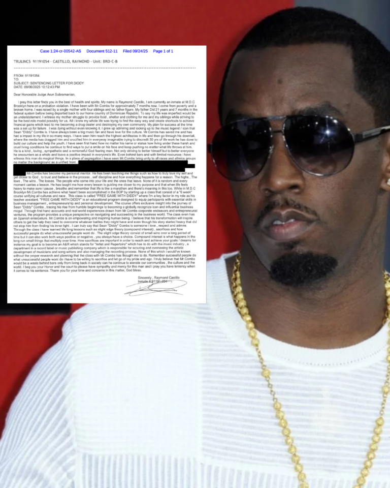 Dominicano que compartió celda con Diddy sale en su defensa en tribunal de Manhattan