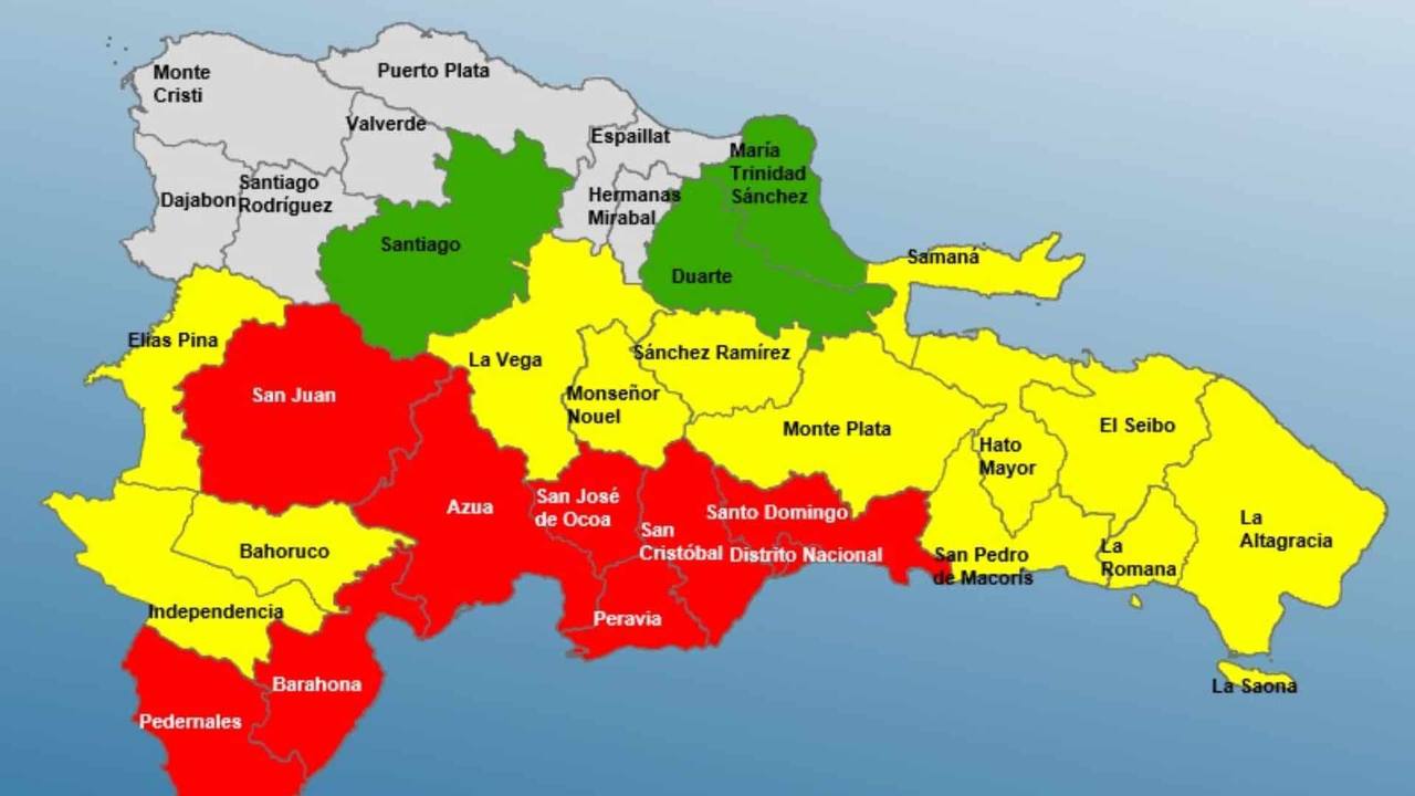 El COE eleva a 13 las provincias bajo alerta amarilla y mantiene ocho en roja por tormenta Melissa
