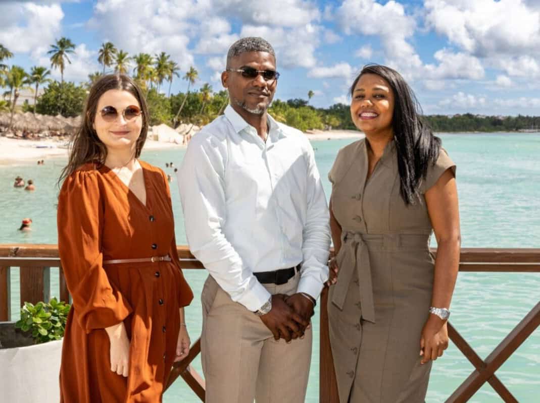 Christina Luka, Hilbim Santana y Celia Furment.