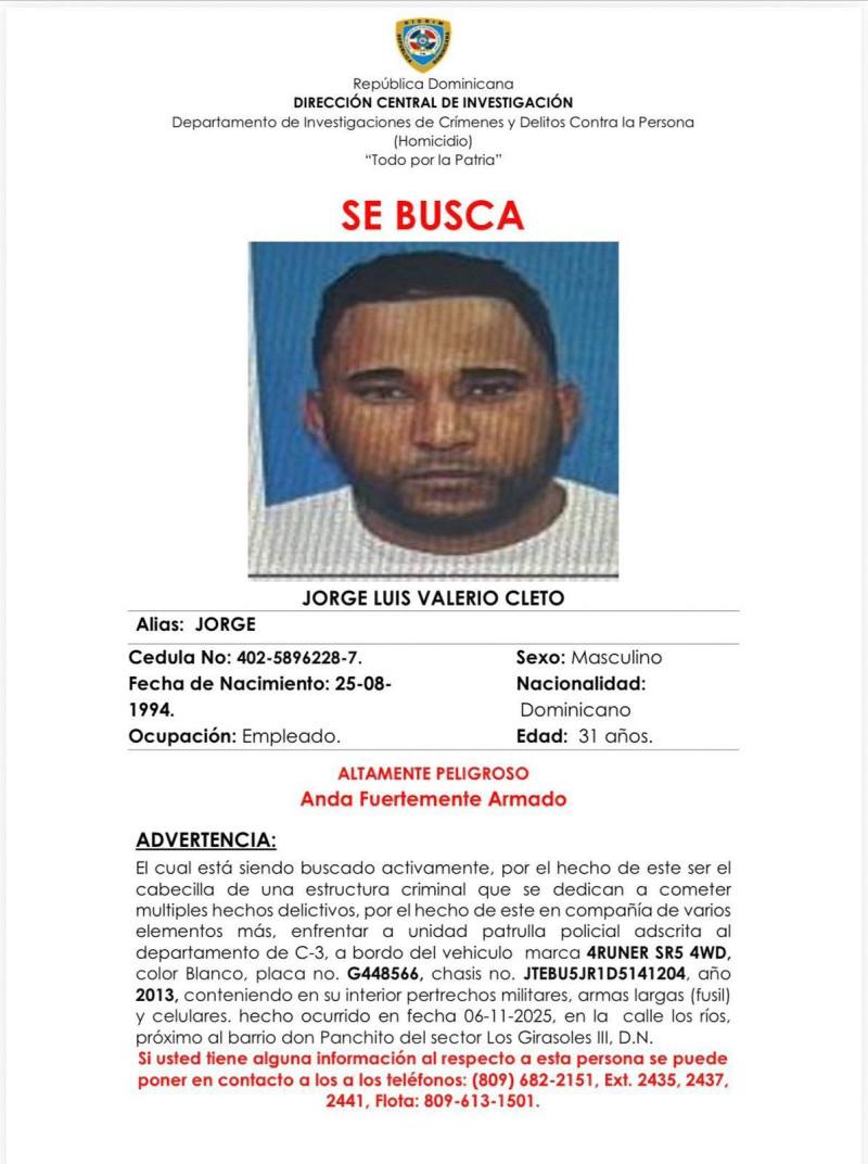 Identifican presunto cabecilla de grupo criminal que atacó a tiros a agentes en Los Girasoles